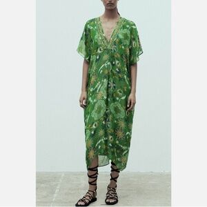 Zara Emerald Green Caftan Dress